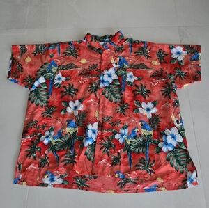 Rima Red Tropical Parrot Shirt